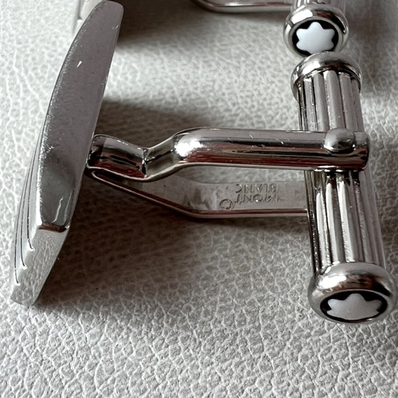 VINTAGE MONTBLANC RECTANGULAR MATTE STAINLESS STEEL CUFFLINKS MINT CONDITION - Picture 11 of 16